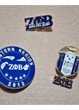 Lot of 5 Zeta Phi Beta Items - Necklace - Pin