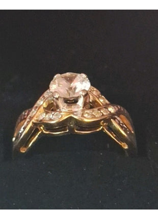 Vintage 18KT HGE Engagement Wedding Ring CZ Cubic Zirconia Size 7