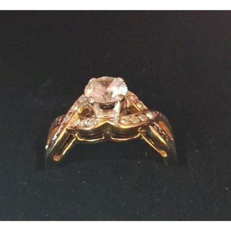 Vintage 18KT HGE Engagement Wedding Ring CZ Cubic Zirconia Size 7