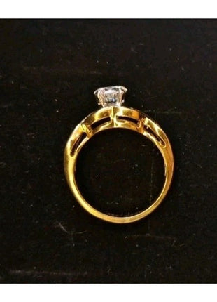 Vintage 18KT HGE Engagement Wedding Ring CZ Cubic Zirconia Size 7