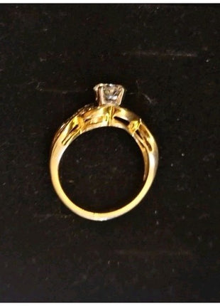 Vintage 18KT HGE Engagement Wedding Ring CZ Cubic Zirconia Size 7