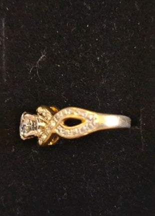 Vintage 18KT HGE Engagement Wedding Ring CZ Cubic Zirconia Size 7