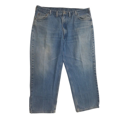 Carhartt B146 DST Relaxed Fit Jeans Mens 44x28 Blue Denim Work Pants