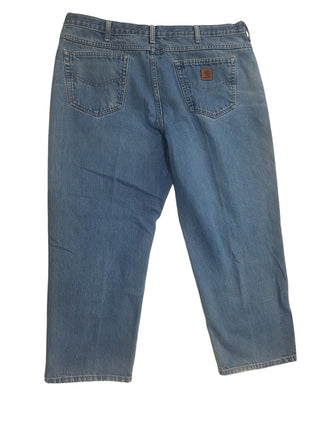 Carhartt B146 DST Relaxed Fit Jeans Mens 44x28 Blue Denim Work Pants