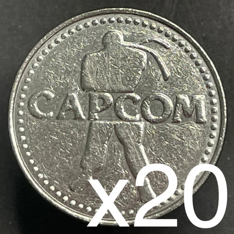 Vintage 1995 Capcom Arcade Tokens Lot Of 20 Metal Coins 23.86mm Diameter Gaming Collectibles