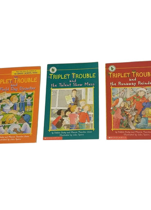 Scholastic Triplet Trouble Book Set Of 3: Field Day Talent Show Runaway Reindeer