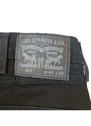 Levis 505 Mens Black Straight Leg Jeans W40 L32 Cotton Blend Durable Denim