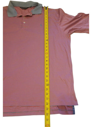 Ralph Lauren Men's Golf Shirt Polo Light Blue/Purple Red Striped Short Sleeve XL