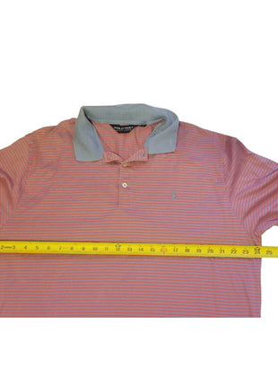 Ralph Lauren Men's Golf Shirt Polo Light Blue/Purple Red Striped Short Sleeve XL