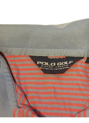 Ralph Lauren Men's Golf Shirt Polo Light Blue/Purple Red Striped Short Sleeve XL