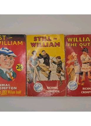Lot of 3 Richmal Crompton William Books - Just William Still William The Outlaw