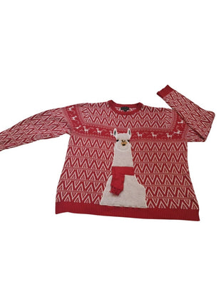 Blizzard Bay Red XXL Ugly Christmas Sweater Llama With Scarf