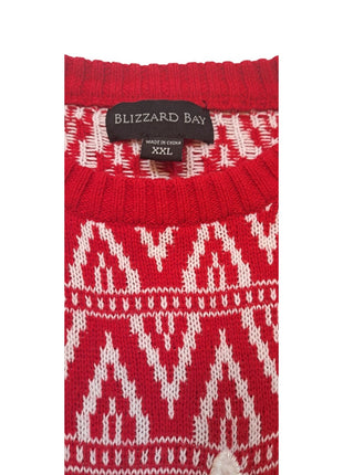 Blizzard Bay Red XXL Ugly Christmas Sweater Llama With Scarf