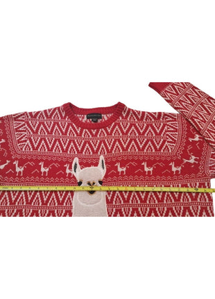 Blizzard Bay Red XXL Ugly Christmas Sweater Llama With Scarf