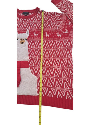 Blizzard Bay Red XXL Ugly Christmas Sweater Llama With Scarf