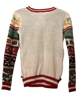 No Boundaries Women’s 3D Ugly Christmas Sweater Holiday Believe M Medium (7-9)