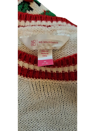 No Boundaries Women’s 3D Ugly Christmas Sweater Holiday Believe M Medium (7-9)