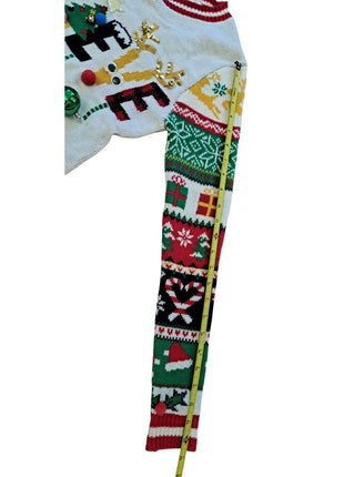 No Boundaries Women’s 3D Ugly Christmas Sweater Holiday Believe M Medium (7-9)