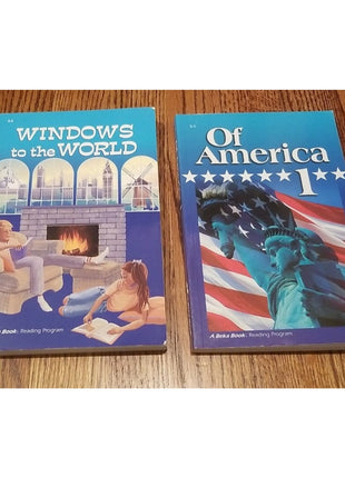 Lot of 2 GRADE 5 BEKA abeka Homeschool Books Windows to the World - Of America 1