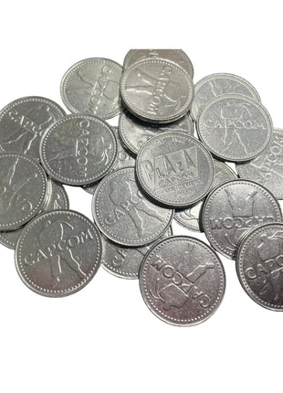 Vintage 1995 Capcom Arcade Tokens Lot Of 20 Metal Coins 23.86mm Diameter Gaming Collectibles