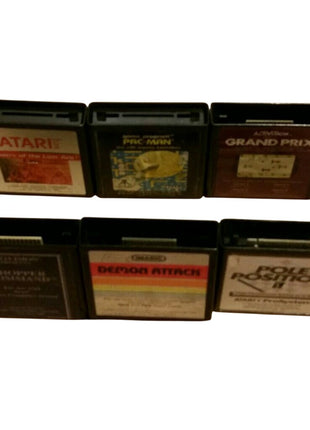 Lot 6 Atari Games LOST ARK PAC-MAN GRAND PRIX CHOPPER DEMON ATTACK POLE POSITION
