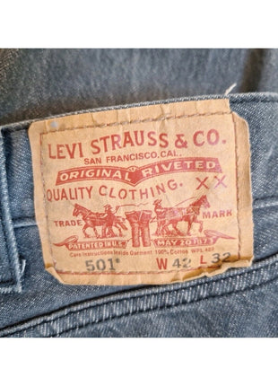 Levis 501 Original Fit Straight Leg Blue Denim Jeans W46 L30