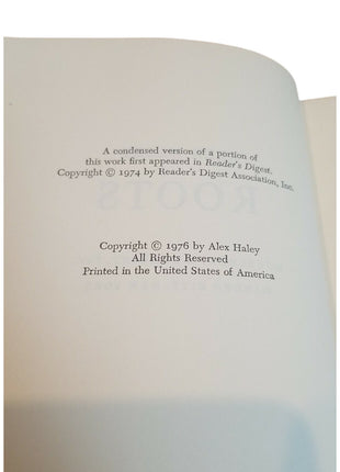Roots: The Saga of an American Family by Alex Haley - Doubleday 1976 - w/ DJ