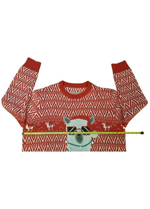 Llama with Sunglasses and LED Lights Red XXL Ugly Christmas Sweater