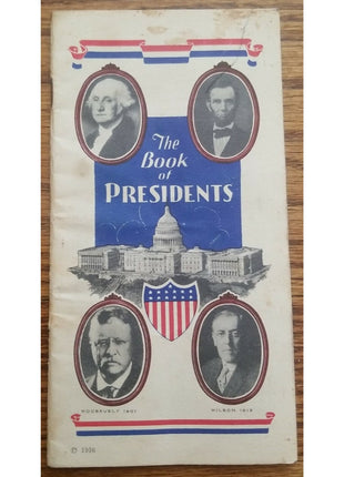 Vintage 1936 The Book of Presidents Booklet - Amsterdam Printing NY Collectible