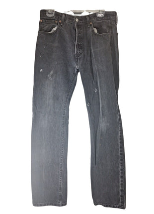 Levi’s 501 Original Fit Men’s Straight Jeans Size 34x34 Black Denim Distressed Button-Fly