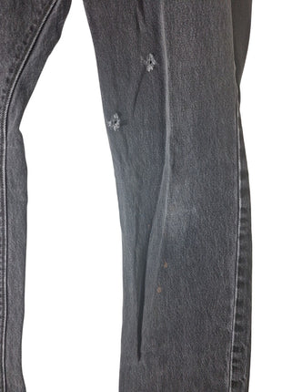 Levi's 501 Original Fit Straight Button-Fly Black Jeans Size 34x34 Distressed