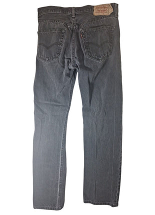 Levi’s 501 Original Fit Men’s Straight Jeans Size 34x34 Black Denim Distressed Button-Fly