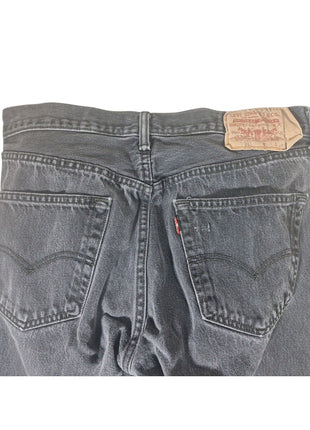 Levi's 501 Original Fit Straight Button-Fly Black Jeans Size 34x34 Distressed
