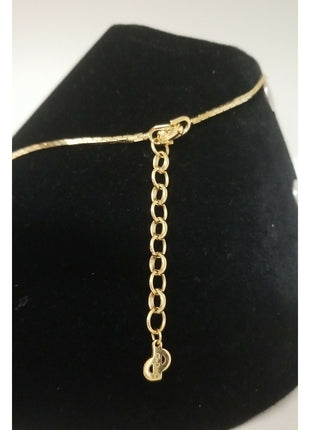 Vintage Christian Dior Crystal & Pearl Flower Gold Tone Necklace - Germany