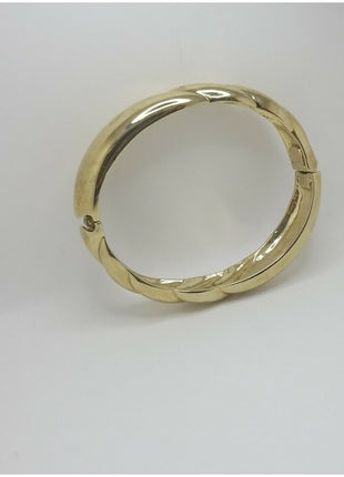 Signed Monet Gold Tone Bangle Bracelet With Clasp