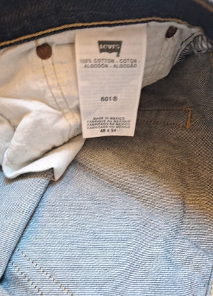 Levis 501 Original Fit Mens Jeans 46x34 Dark Wash Denim Button Fly 100% Cotton Classic Style