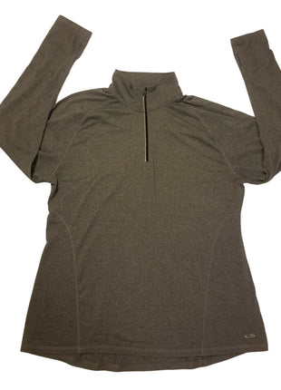 Champion Men's XXL Reflector Shirt Gray Long Sleeve Active Wear Top 1/4 Zipper