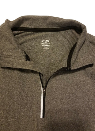 Champion Men's XXL Reflector Shirt Gray Long Sleeve Active Wear Top 1/4 Zipper