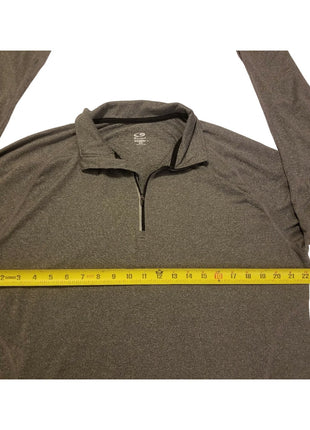 Champion Men's XXL Reflector Shirt Gray Long Sleeve Active Wear Top 1/4 Zipper
