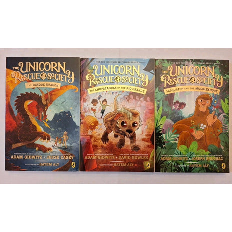 Lot of 3 - The Unicorn Rescue Society Series - Dragon - Chupacabras - Sasquatch
