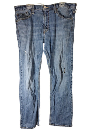 American Eagle Men’s Core Flex Relaxed Straight Jeans Size 38x32 Distressed Blue Denim