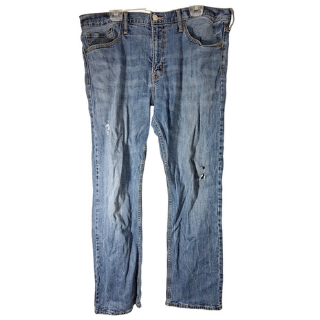 American Eagle Men’s Core Flex Relaxed Straight Jeans Size 38x32 Distressed Blue Denim