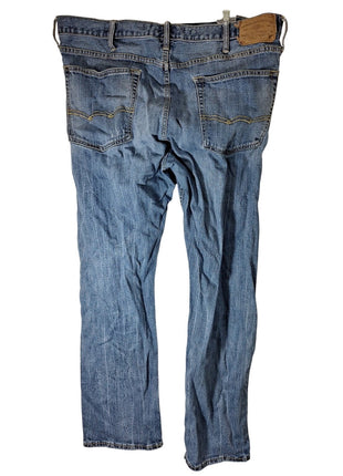 American Eagle Men’s Core Flex Relaxed Straight Jeans Size 38x32 Distressed Blue Denim