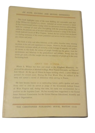 Magic Moments in the Life of a Lawyer Minter L. Wilson Autographed Judge West VA