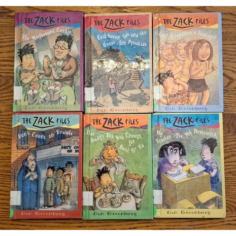 Lot of 6 - The Zack Files Books Dan Greenburg Hardcover - 13 16 17 21 22 27