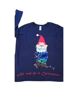 Ugly Christmas Sweater Women’s 3X (22W/24W) Gnome All Tied Up Holiday Time