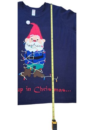 Ugly Christmas Sweater Women’s 3X (22W/24W) Gnome All Tied Up Holiday Time