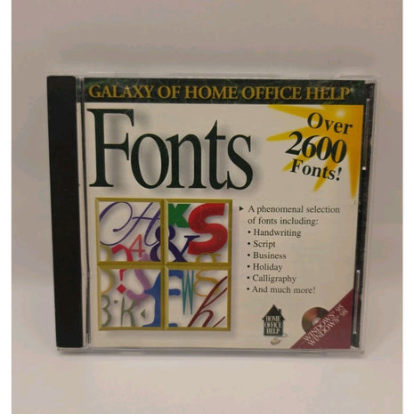 Galaxy of Home Office 2600 Fonts, 1995, Copy And Paste To Any Folder, Windows