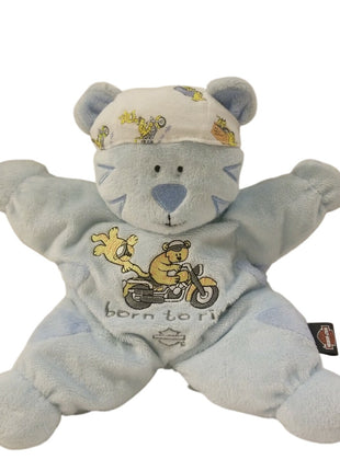 Harley-Davidson Motorcycles Born to Ride Baby Plush Teddy Bear Powder Blue