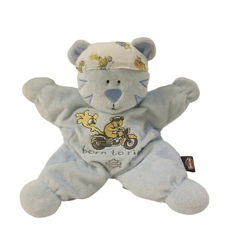Harley-Davidson Motorcycles Born to Ride Baby Plush Teddy Bear Powder Blue